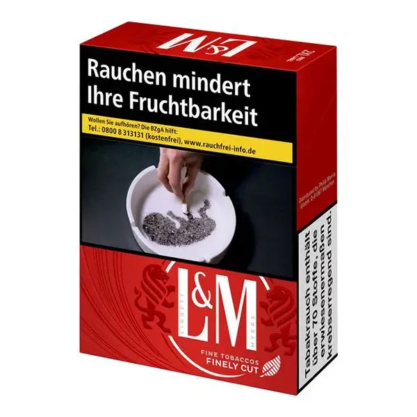 Die L&M Red Labeled Zigaretten in XL.