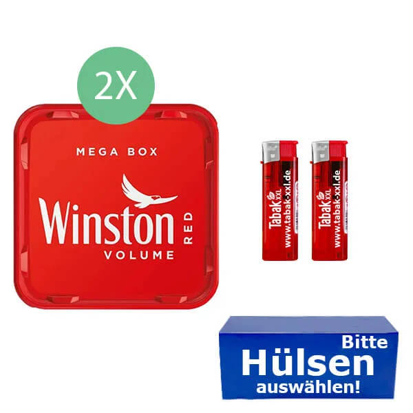 Winston Tabak Red 2 x Mega Box mit wählbaren Filterhülsen Winston Tabak Red 2 x Mega Box mit wählbaren Filterhülsen