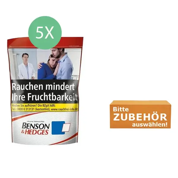 Benson & Hedges Tabak 5 x Beutel mit wählbarem Zubehör