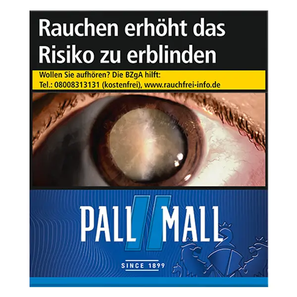 Die Pall Mall blue Zigaretten im super Pack.