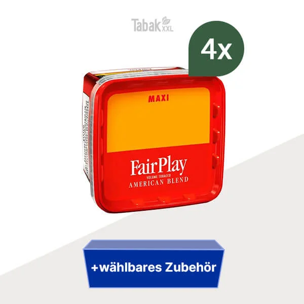 4x FairPlay Volumentabak Maxi Box mit wählbarem Zubehör