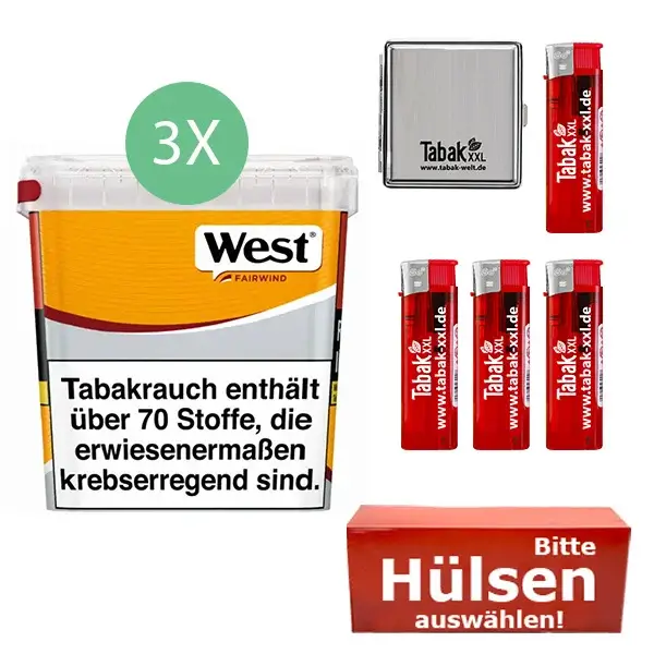 3x_west_yellow_metall_etui 3 x West Yellow Eimer mit Metalletui