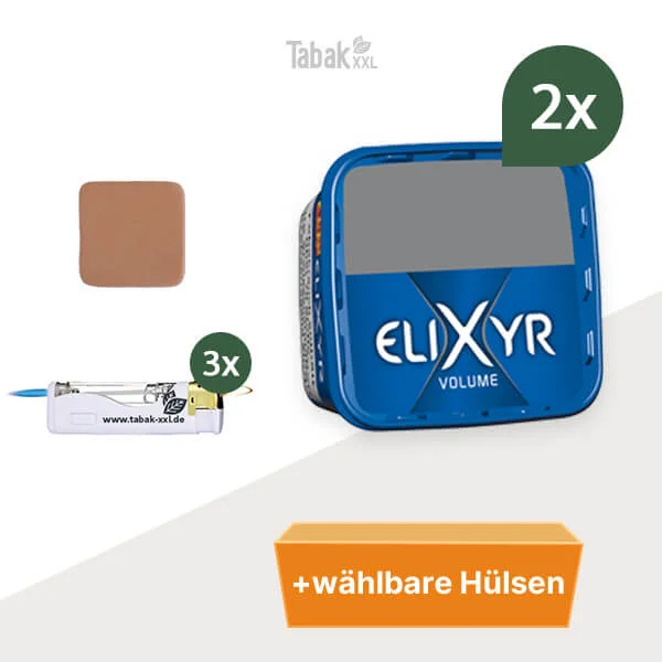 2x-elixyr-volumentabak-blue-mit-wahlbaren-huelsen-und-ledfeuerzeug 2x-elixyr-volumentabak-blue-mit-wahlbaren-huelsen-und-ledfeuerzeug