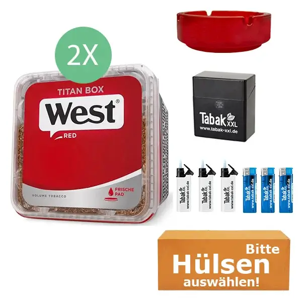 west-tabak-red-2-x-titan-box-mit-waehlbaren-huelsen-und-etui west-tabak-red-2-x-titan-box-mit-waehlbaren-huelsen-und-etui