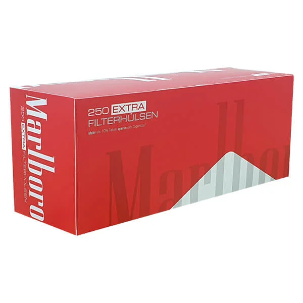 Marlboro Extra Size Red Filterhülsen 250er Packung seitlich Marlboro Extra Size Red Filterhülsen 250er Packung seitlich