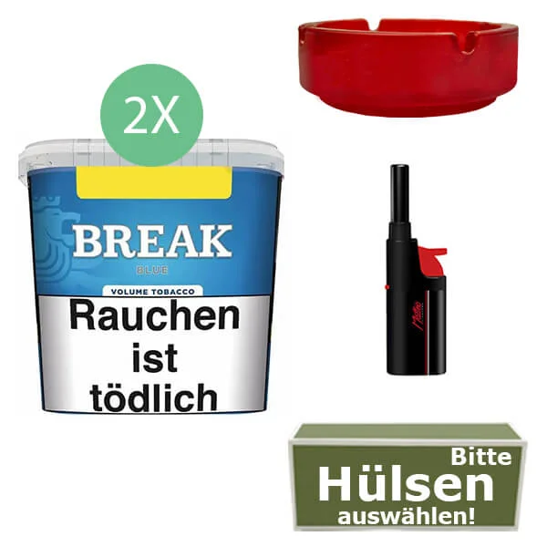 Break Tabak Blue 2 x Giga Box mit wählbaren Hülsen