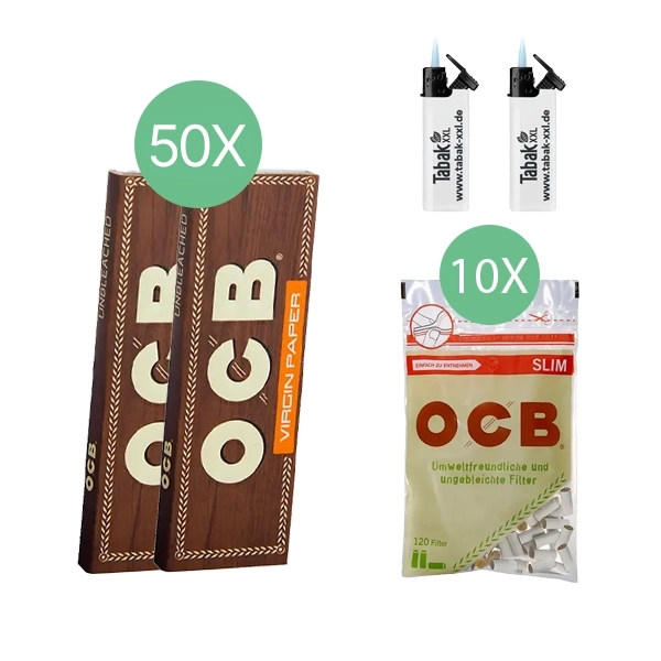 50x-ocb-blaettchen-unbleached-50-blatt-+-10x-ocb-organic-slim-filter-+-2x-sturmfeuerzeuge