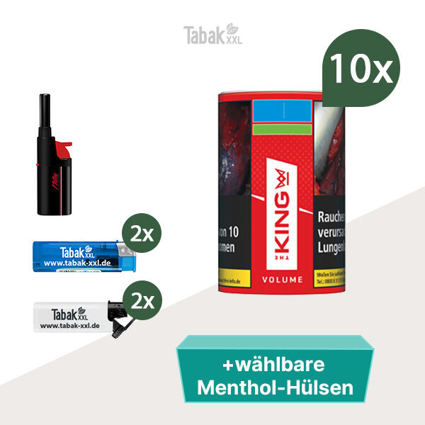 10x-king-volumentabak-dose-mit-wahlbarem-huelsen-und-stabfeuerzeug 10x-king-volumentabak-dose-mit-wahlbarem-huelsen-und-stabfeuerzeug