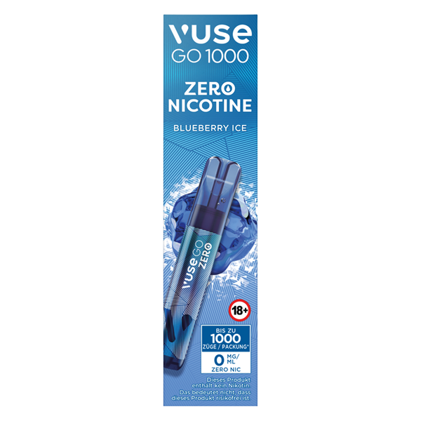 vuse go 1000 blueberry ice einweg e-zigarette 0 mg frontal