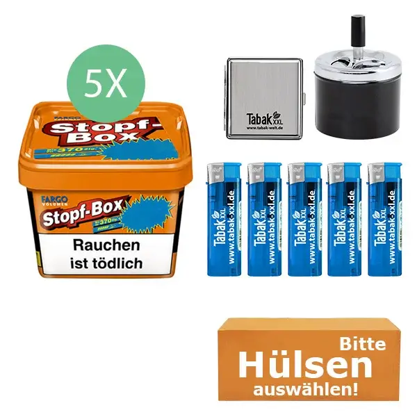 Fargo Tabak 5 x Stopf-Box Orange mit wählbaren Filterhülsen Fargo Tabak 5 x Stopf-Box Orange mit wählbaren Filterhülsen