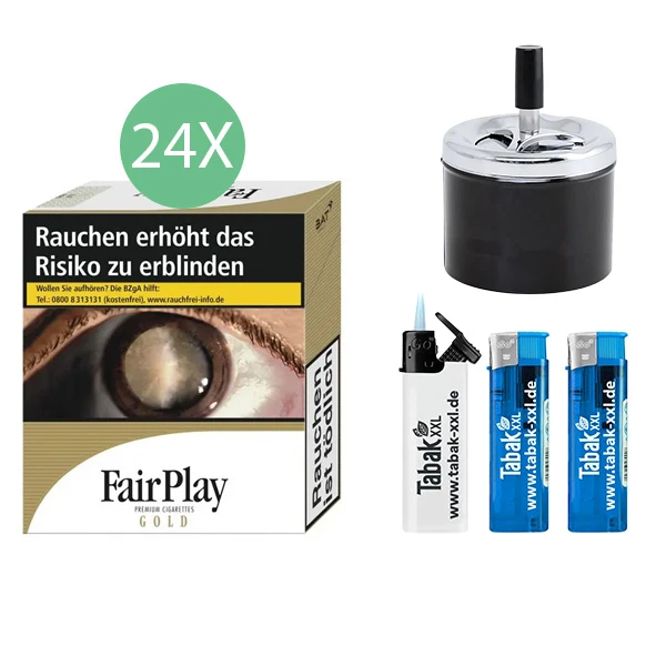 24x-fairplay-zigaretten-gold-xxxl-2x-elektro-feuerzeuge-1x-sturmfeuerzeug-1x-aschenbecher 24x-fairplay-zigaretten-gold-xxxl-2x-elektro-feuerzeuge-1x-sturmfeuerzeug-1x-aschenbecher
