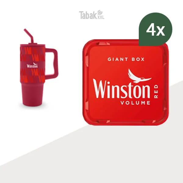 4x Winston Volumentabak Red Giant Box mit Trinkbecher