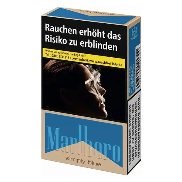 Die Marlboro simply Blue Zigaretten im original Pack.