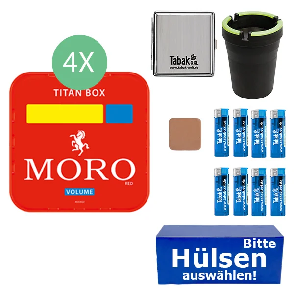 4 x moro titan box mit etui und auto asche