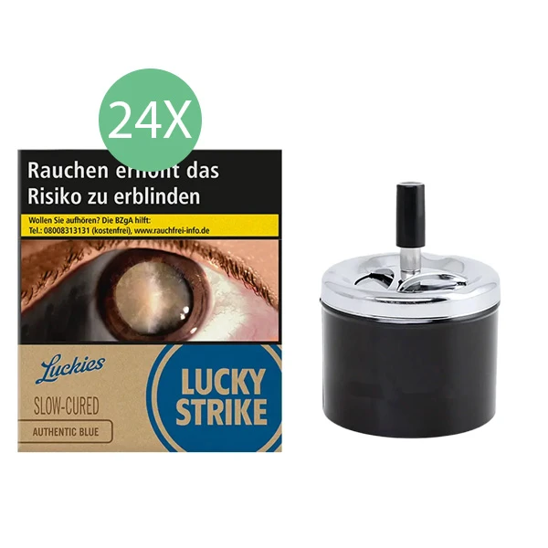 24x Lucky Strike Zigaretten Authentic Blue Giga 1x Aschenbecher 24x Lucky Strike Zigaretten Authentic Blue Giga 1x Aschenbecher