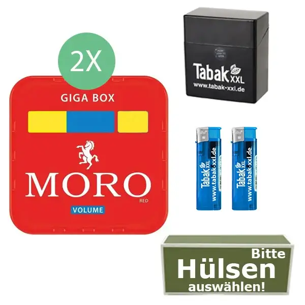 Moro Tabak 2 x Giga Box mit wählbaren Hülsen und Etui