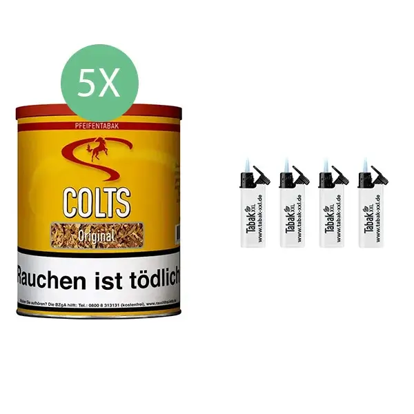 Colts Tabak 5 x Dose mit Feuerzeugen