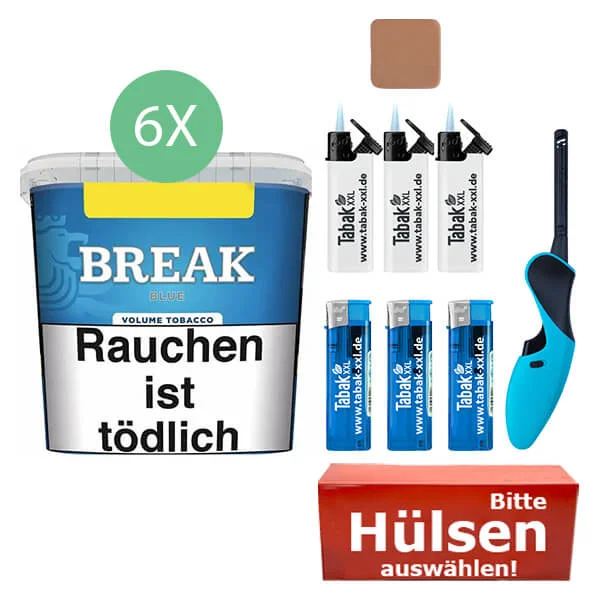 Break Tabak Blue 6 x Giga Box mit wählbaren Filterhülsen