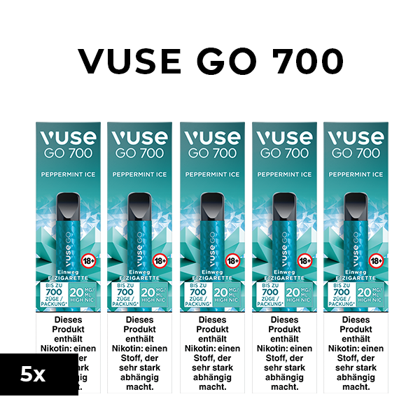 vuse go peppermint ice 700 Vuse Peppermint Ice – Einweg-E-Zigarette mit Pfefferminze main image 1