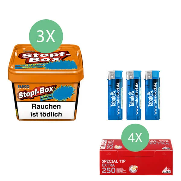 Fargo Box mit Gizeh Special Tip Red Hülsen und Feuerzeugen