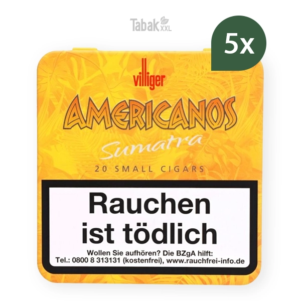 villiger zigarillos americanos sumatra s ohne filter stange