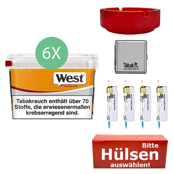 6x_west_yellow_glasasche 6 x West Yellow mit Glasaschenbecher