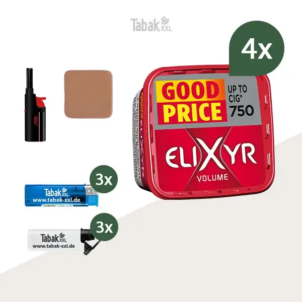 4x Elixyr Volumentabak Red / Rot Eimer mit Tabakbefeuchter 4x Elixyr Volumentabak Red / Rot Eimer mit Tabakbefeuchter
