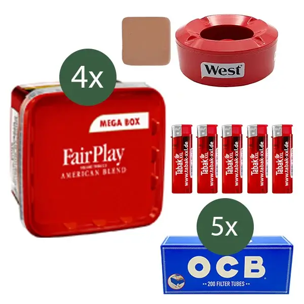 FairPlay Tabak 4 x Mega Box mit 1000 Filterhülsen