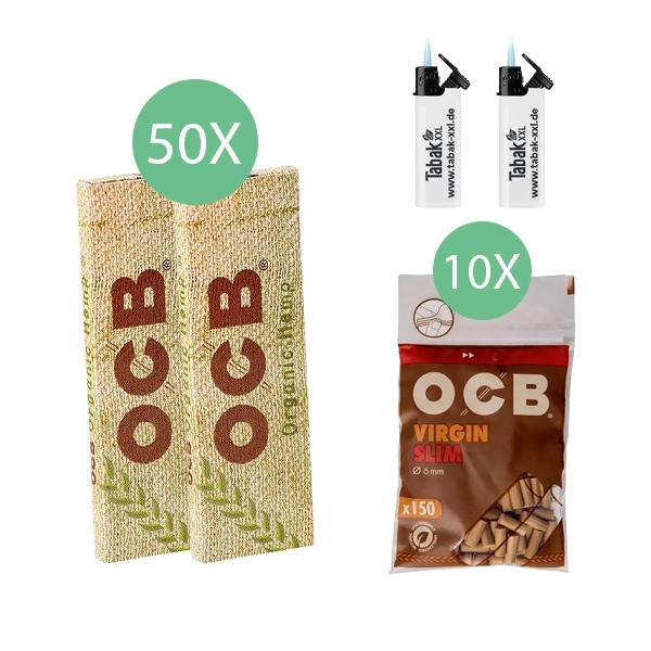 50x-ocb-blaettchen-organic-hemp-50-blatt-+-10x-ocb-virgin-slim-filter-+-2x-sturmfeuerzeuge