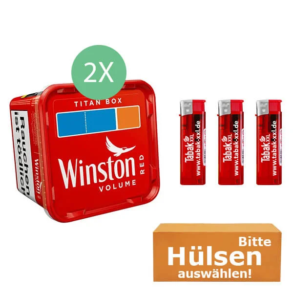 Winston Tabak Red 2 x Titan Box mit wählbaren Hülsen