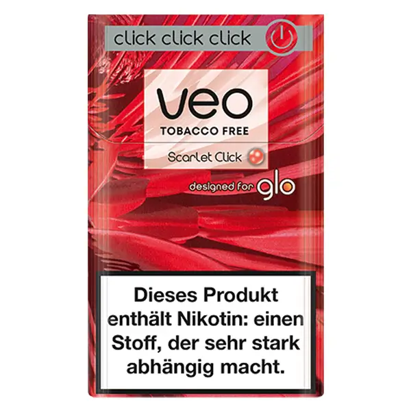 Die nikotinfreien veo Sticks for glo im Geschmack Scarlet Click