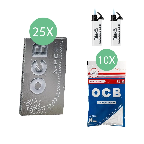 25x-ocb-blaettchen-x-pert-double-100-blatt-+-10x-ocb-slim-filter-+-2x-sturmfeuerzeuge