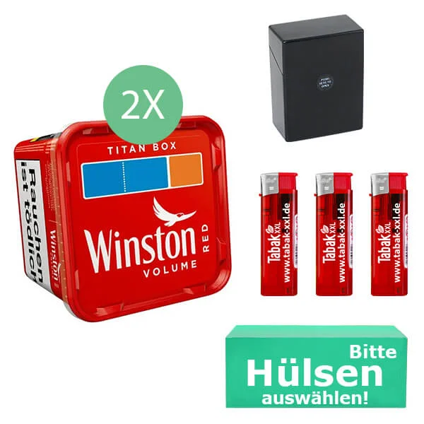 Winston Tabak Red 2 x Titan Box mit wählbaren Hülsen und Etui