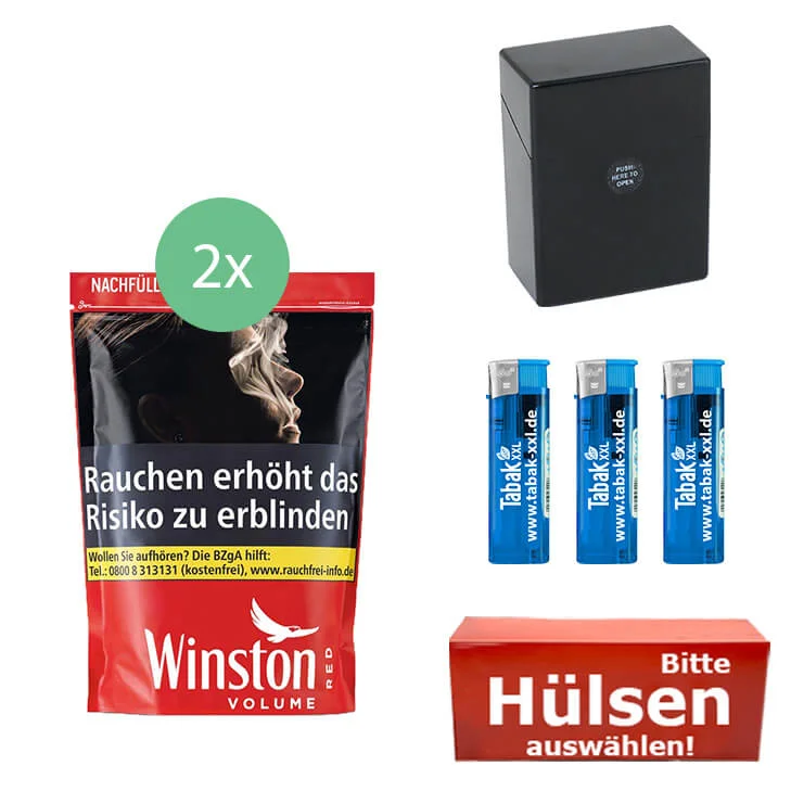 Winston Tabak Red XXXL 2 x Beutel mit wählbaren Hülsen