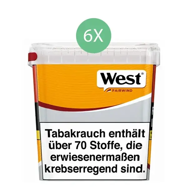 West Tabak Yellow 6 x Giga Box mit wählbarem Zubehör