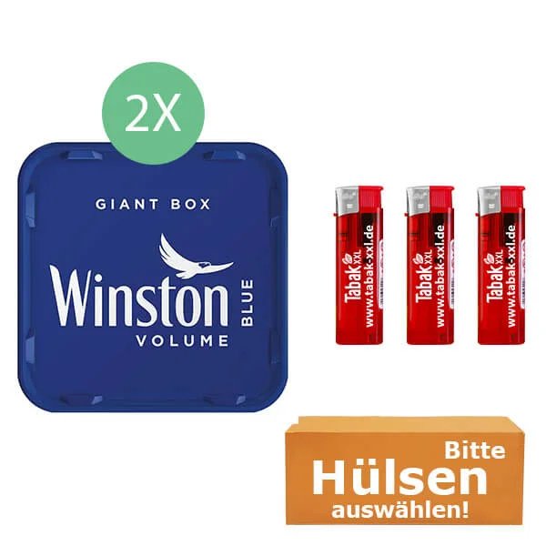 Winston Tabak Blue 2 x Giant Box mit wählbaren Hülsen Winston Tabak Blue 2 x Giant Box mit wählbaren Hülsen