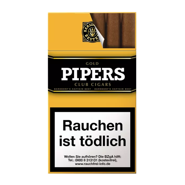 Pipers Zigarillos Gold Club Cigars Gelb S Vanille