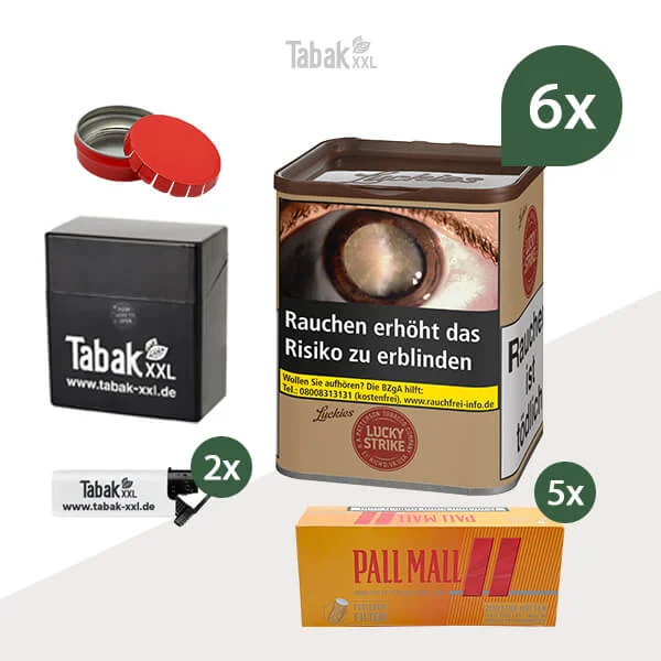 6x-Luckx-strike-tabak-pall-mall-huelsen 6x-Luckx-strike-tabak-pall-mall-huelsen