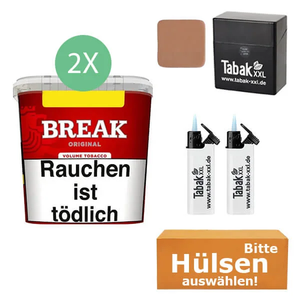 Break Tabak Red 2 x Giga Box mit wählbaren Hülsen und Etui Break Tabak Red 2 x Giga Box mit wählbaren Hülsen und Etui