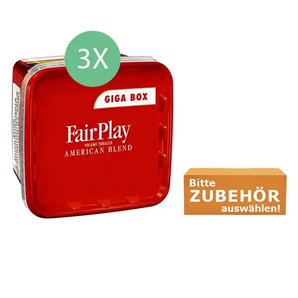 FairPlay Tabak 3 x Giga Box mit wählbarem Zubehör