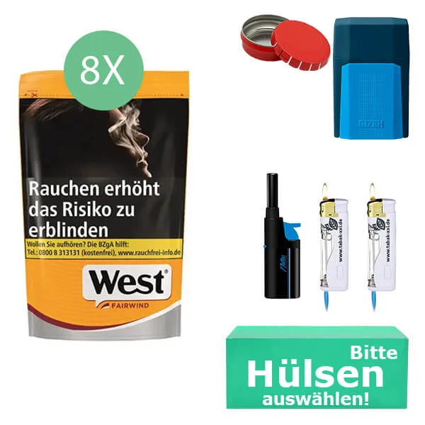 8xwest_yellow_hulsen_gizeh_etui 8 x West Yellow mit Gizeh Etui