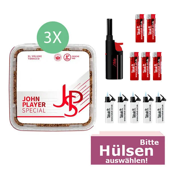 JPS John Player Tabak 3 x Eimer mit wählbaren Filterhülsen