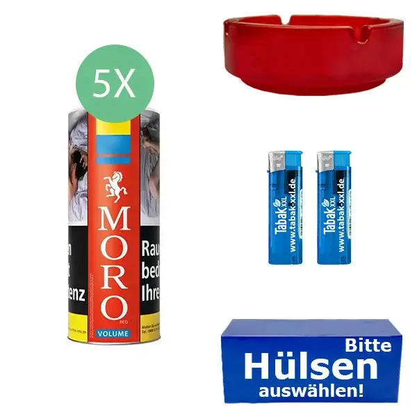moro-tabak-rot-xl-5x-dose-mit-waehlbaren-huelsen-und-glasaschenbecher moro-tabak-rot-xl-5x-dose-mit-waehlbaren-huelsen-und-glasaschenbecher