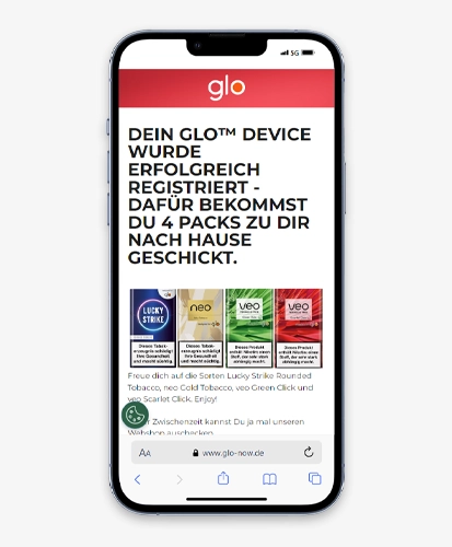 glo registrieren abgeschlossen