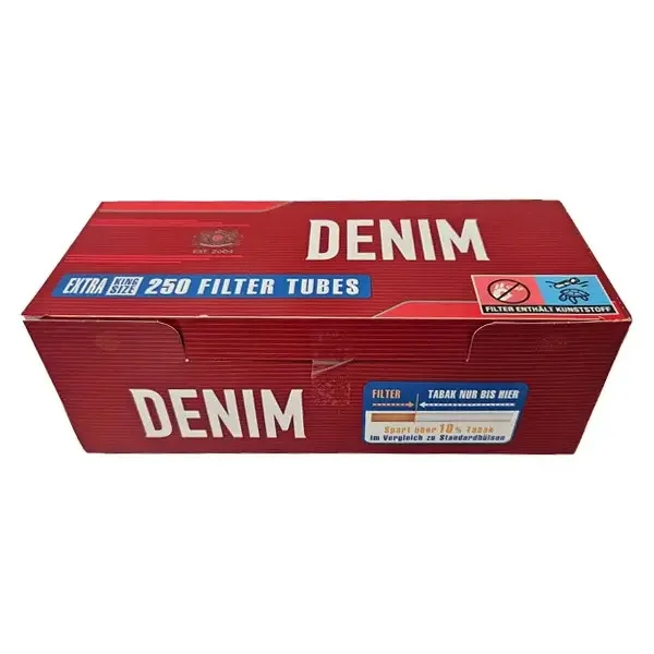Denim Extra Size Filterhülsen Rot 250er Packung Denim Extra Size Filterhülsen Rot 250er Packung
