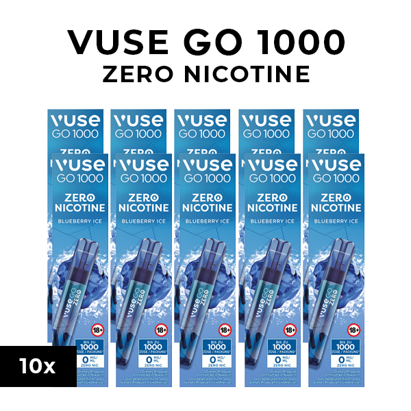 vuse go 1000 zero nicotine blueberry ice 10x