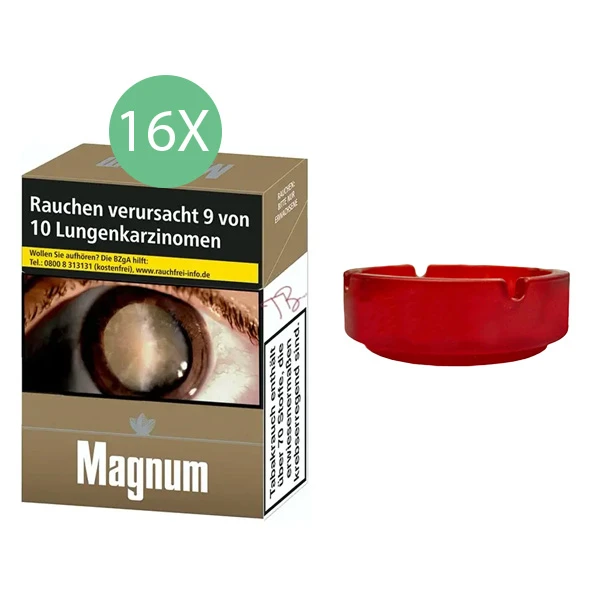 16x Magnum Zigaretten Gold Maxi + 1x Aschenbecher