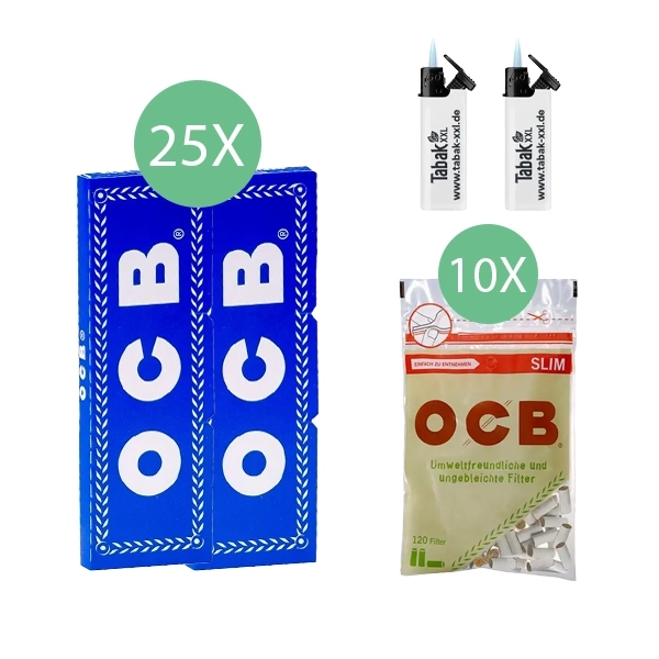 25x-ocb-blaettchen-blau-50-blatt-+-10x-ocb-organic-slim-filter-+-2x-sturmfeuerzeuge 25x-ocb-blaettchen-blau-50-blatt-+-10x-ocb-organic-slim-filter-+-2x-sturmfeuerzeuge