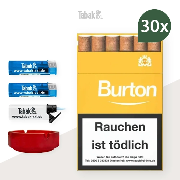 30x-burton-zigarillos-gold-gelb-l-mit-naturdeckblatt-vanilla-+-2x-elektro-feuerzeuge-+-1x-sturmfeuerzeug-+-1x-aschenbecher 30x-burton-zigarillos-gold-gelb-l-mit-naturdeckblatt-vanilla-+-2x-elektro-feuerzeuge-+-1x-sturmfeuerzeug-+-1x-aschenbecher