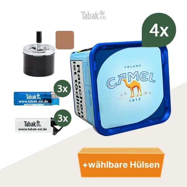 4x-camel-volumentabak-blue-eimer-mit-waehlbaren-huelsen-und-drehaschenbecher 4x-camel-volumentabak-blue-eimer-mit-waehlbaren-huelsen-und-drehaschenbecher
